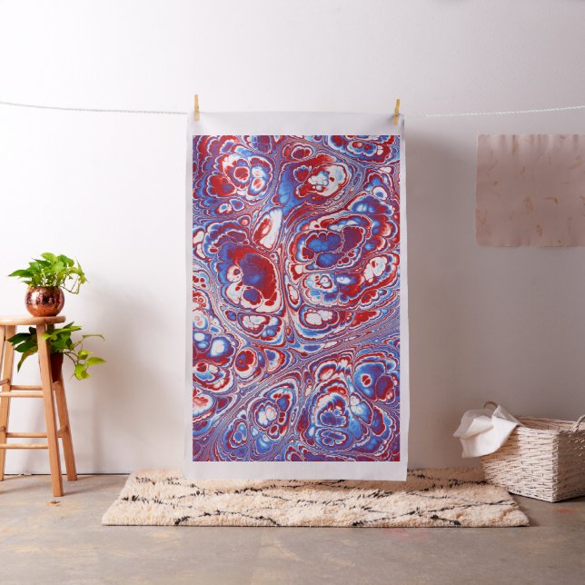 Patriotic Marble Flow Abstract Fabric (In Situ)