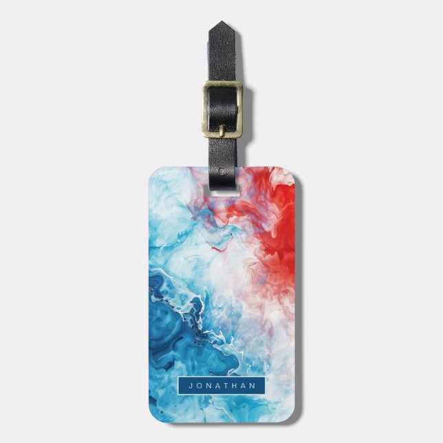 Patriotic Marble Luggage Tags (Front Vertical)