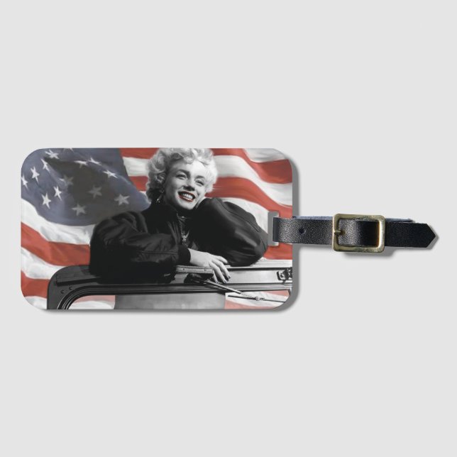 Patriotic Marilyn Luggage Tag (Front Horizontal)