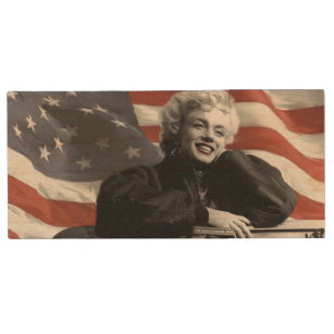 Patriotic Marilyn Wood USB Flash Drive
