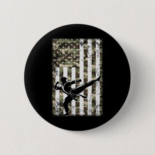 Patriotic Martial Art Camo Usa Flag 4th Of July Do 6 Cm Round Badge