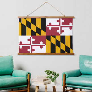 Patriotic Maryland Tapestry, Maryland Flag Hanging Tapestry