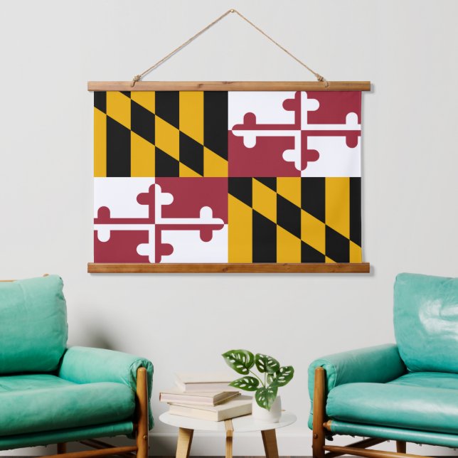 Patriotic Maryland Tapestry, Maryland Flag Hanging Tapestry (Living Room)