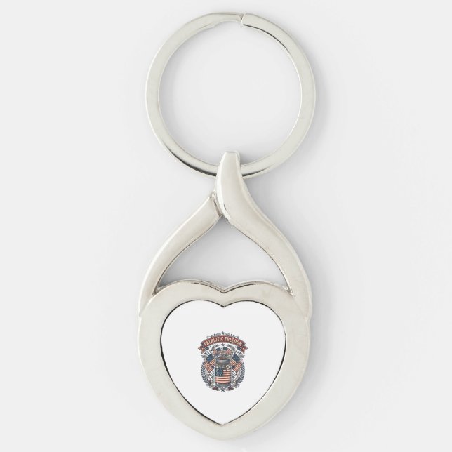 Patriotic Mason Jar Country Life Key Ring (Front)