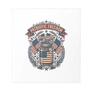 Patriotic Mason Jar Country Life Notepad