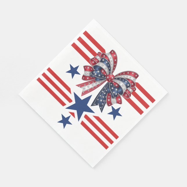 Patriotic Matching Paper Plate Napkin (Corner)