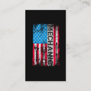 Patriotic Mechanic American Flag Craftsmen Tools Business Card