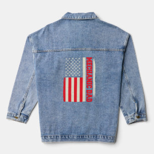 Patriotic Mechanics Workshop Mechanic Dad American Denim Jacket