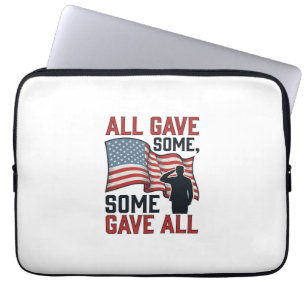 Patriotic Memorial All Gave Some Some Gave All Shi Laptop Sleeve