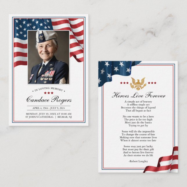 Patriotic Memorial Card (Front/Back)