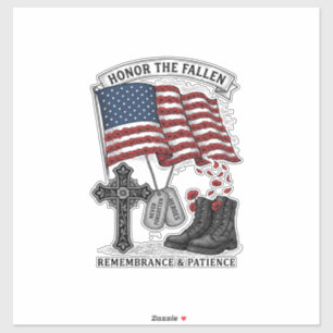 Patriotic Memorial Cross Boots Poppy Flag Shirt_1