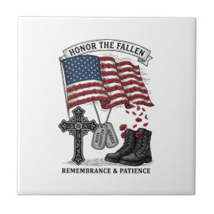 Patriotic Memorial Cross Boots Poppy Flag Shirt_1 Tile