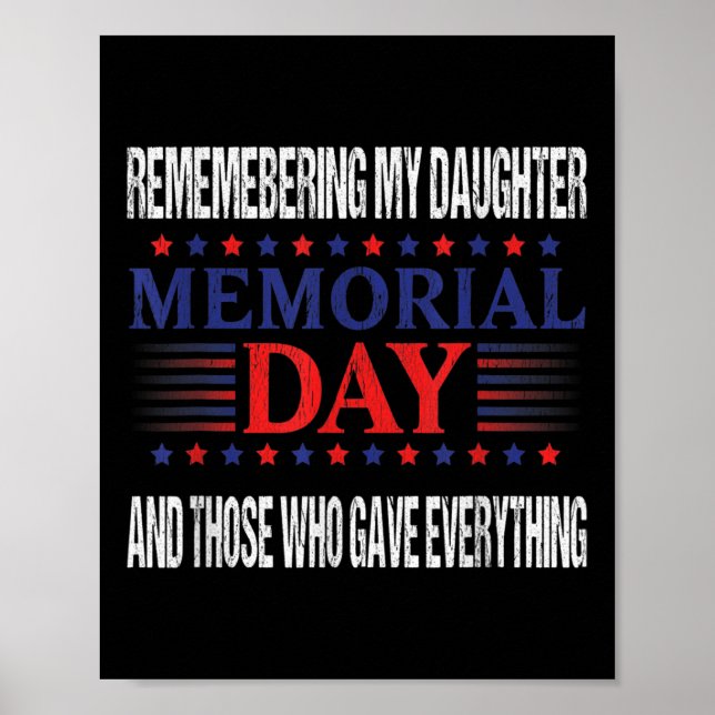 Patriotic Memorial Day Fallen Daughter  Poster (Front)