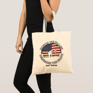 Patriotic Memorial Day Honour The Fallen Kneeling Tote Bag