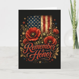 Patriotic Memorial Day Remember And Honour Veteran Card