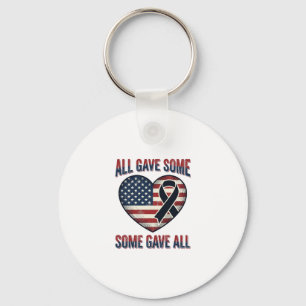 Patriotic Memorial Heart Ribbon Veteran Shirt Desi Key Ring