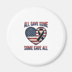 Patriotic Memorial Heart Ribbon Veteran Shirt Desi Magnet