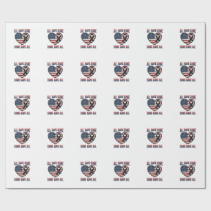 Patriotic Memorial Heart Ribbon Veteran Shirt Desi Wrapping Paper