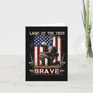 Patriotic Memorial Veteran 4th Of July Land Of The Card