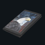Patriotic Men's Custom Wallet with Bald Eagle<br><div class="desc">A Patriotic Men's tri-fold wallet with art featuring colourful art of a Bald Eagle and an American Flag. A great wallet for everyday use. makes a great gift for father's Day,  Birthday present,  Vateran's Day Gift or a Christmas gift for a family member or a friend.</div>