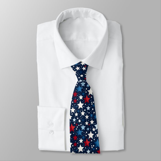 Patriotic Men's Dress Tie (Tied)
