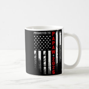 Patriotic Mens Promoted To Papaw Est 2026 First Ti Coffee Mug