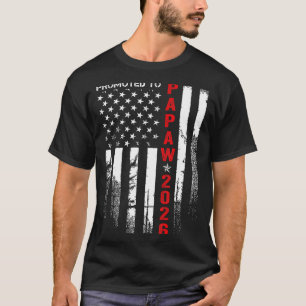 Patriotic Mens Promoted To Papaw Est 2026 First Ti T-Shirt