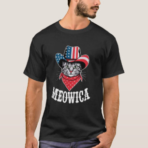 Patriotic Meowica Cat Sunglasses 4th of July Ameri T-Shirt