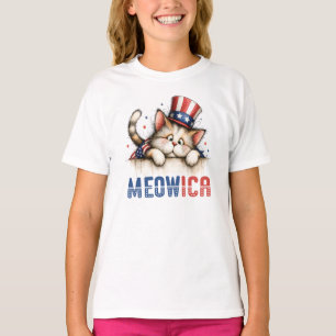 Patriotic Meowica Cat T-Shirt