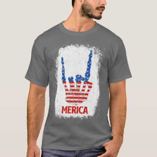 Patriotic Merica Skeleton US USA American Flag 4th T-Shirt