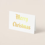 Patriotic Merry Christmas Calligraphy Gold Foil Card<br><div class="desc">Patriotic Merry Christmas Calligraphy Gold Foil Card.</div>