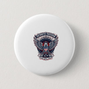 Patriotic Metal Wings Patriot Music Rock Metal Pat 6 Cm Round Badge