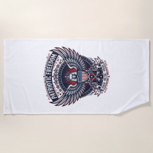 Patriotic Metal Wings Patriot Music Rock Metal Pat Beach Towel