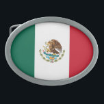 Patriotic Mexican Flag Oval Belt Buckle<br><div class="desc">The national flag of Mexico.</div>