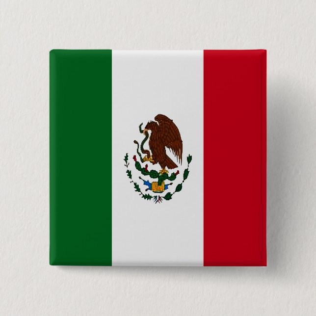 Patriotic Mexico flag 15 Cm Square Badge (Front)