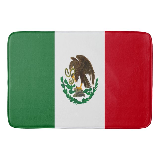 Patriotic Mexico flag Bath Mat (Front)