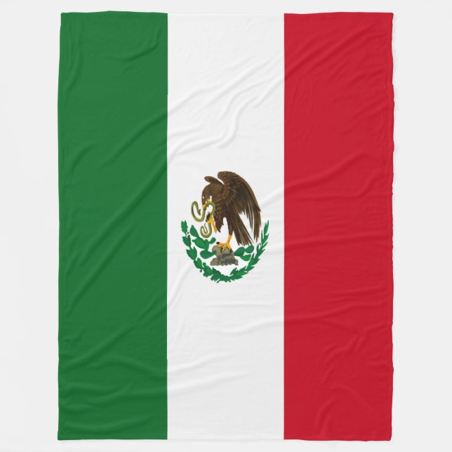 Patriotic Mexico flag Fleece Blanket (Front)