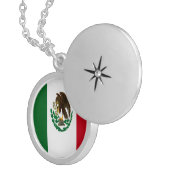 Patriotic Mexico flag Locket Necklace (Front Right)