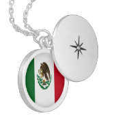 Patriotic Mexico flag Locket Necklace (Front Left)