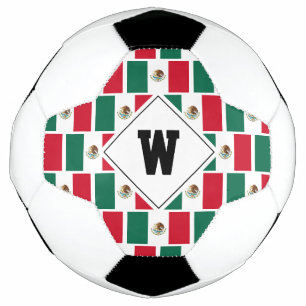 Patriotic MEXICO FLAG Monogram Soccer Ball