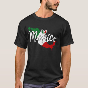 Patriotic Mexico Love Mexican Map Flag Heart T-Shirt