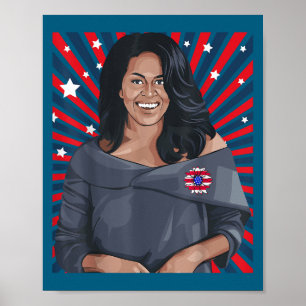 Patriotic Michelle Obama Women History Month Love  Poster