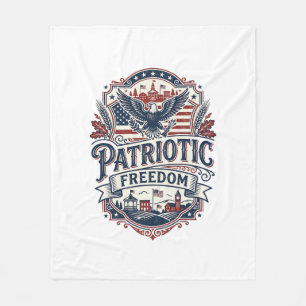Patriotic Midwest Small Town Pride Vector Graphic Fleece Blanket