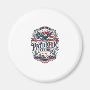 Patriotic Midwest Small Town Pride Vector Graphic  Magnet