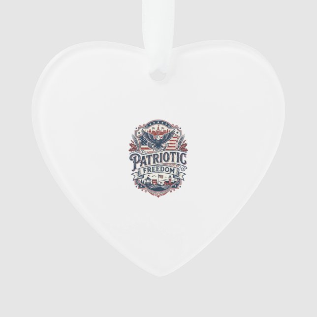 Patriotic Midwest Small Town Pride Vector Graphic  Ornament (Front)