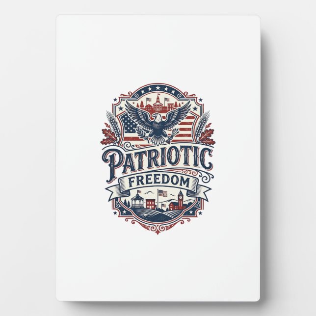 Patriotic Midwest Small Town Pride Vector Graphic  Plaque (Front)