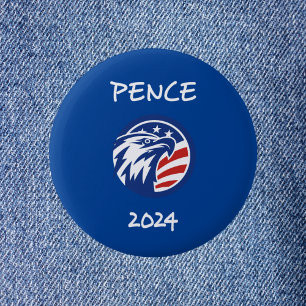 Patriotic Mike Pence 2024 Election Eagle Dark 6 Cm Round Badge
