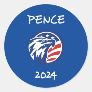 Patriotic Mike Pence 2024 Election Eagle Dark Classic Round Sticker