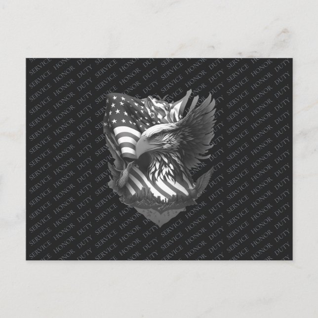 Patriotic Military Appreciation Thank You Veterans Holiday Postcard (Front)