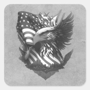 Patriotic Military Appreciation Thank You Veterans Square Sticker